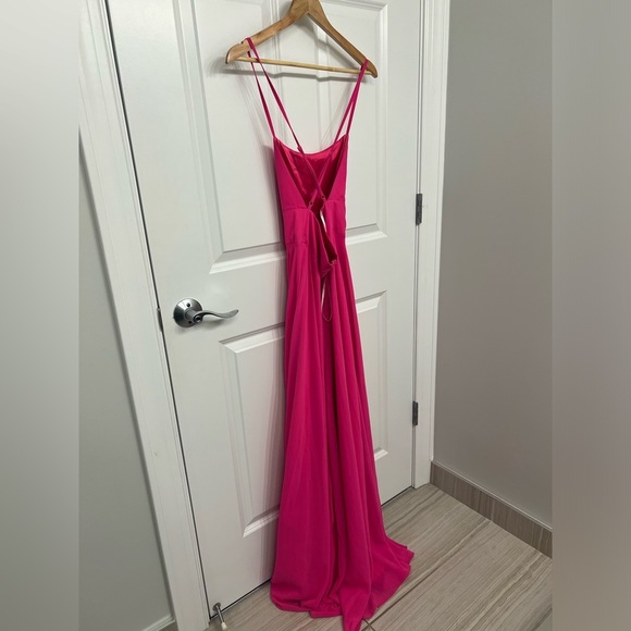 Lulus Dreamy Romance Hot Pink Backless Maxi Dress - Picture 5 of 9
